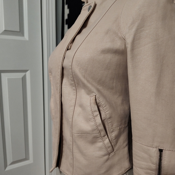 🩷GUC Free People Max Moto Inspired Full Zip Suede Faux Leather Jacket, Pink, S - Picture 9 of 16